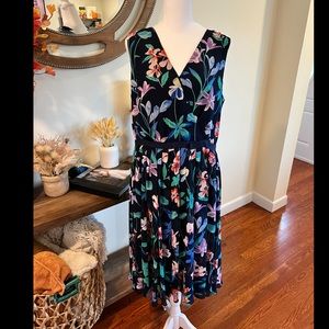 NWT Talbots Navy Floral Dress 10